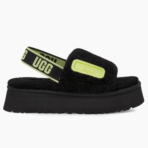 UGG Shoes - UGG Disco Slides in Black/Pollen